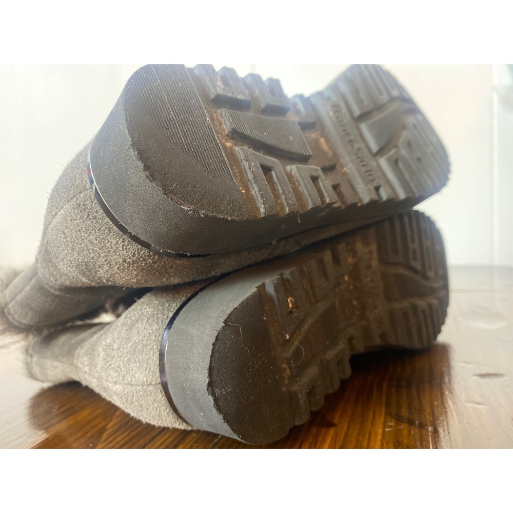 Franco Sarto Grey Suede Faux Fur Trim Ankle Boots Women 8M SKU DC1 - Picture 8 of 8